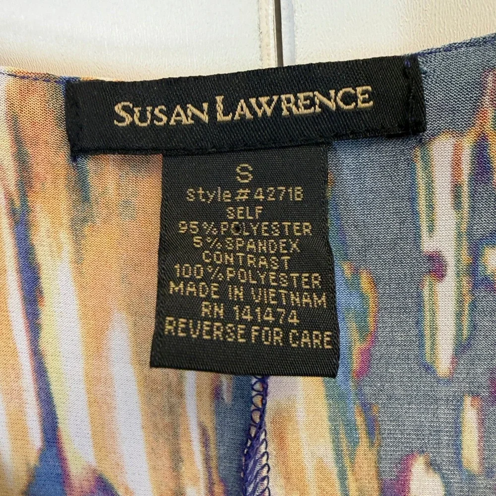 Susan Lawrence Old Money Artsy Flutter Sleeve Top Women Small Quiet Luxury Flowy